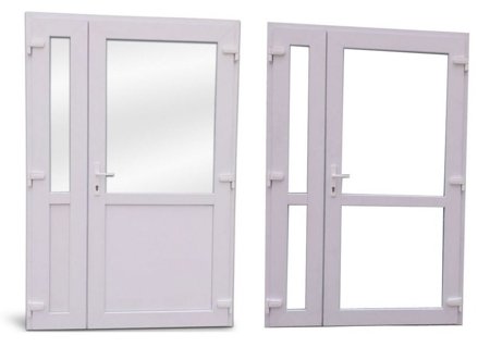 Drzwi zewnętrzne sklepowe (kolor: biały, strona: prawa, szerokość: 140 cm) 54469145