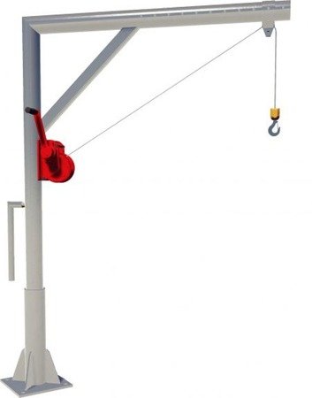 Żuraw słupowy z wciągarką ręczną (udźwig: 150 kg, długość liny: 12m) 95876180